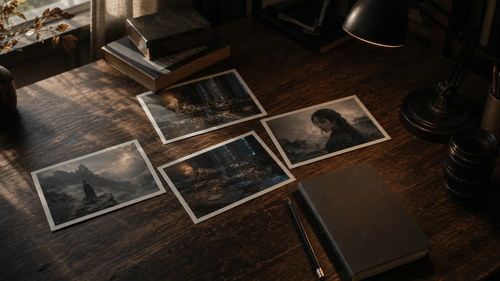 A desk-level reference surface used to hold sequence order before it becomes shot execution.